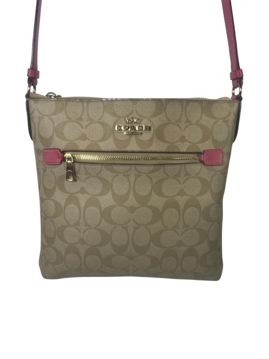 Coach Handbags - COACH C1554 - ROWAN FILE BAG IN SIGNATURE CANVAS /KHAKI/PINK CROSSBODY